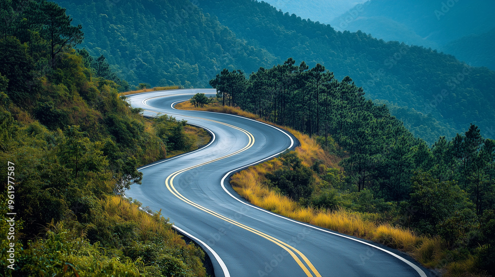 Curve Road on the hills Curve Road on the hills