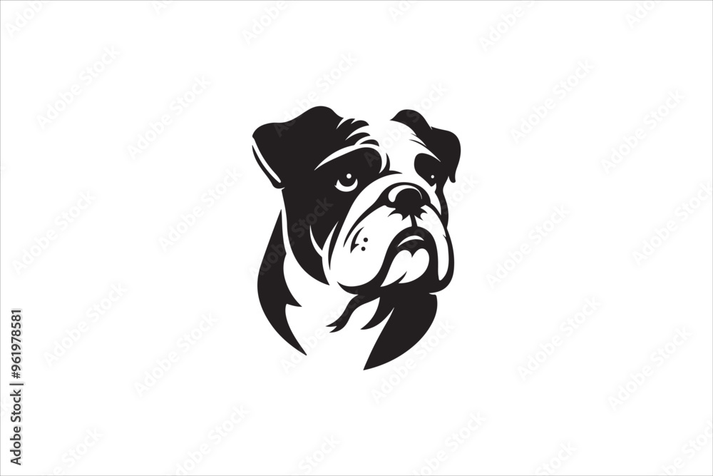 Bulldog silhouette vector isolated. Bulldog Vector set. Bulldog vesctor illustration.