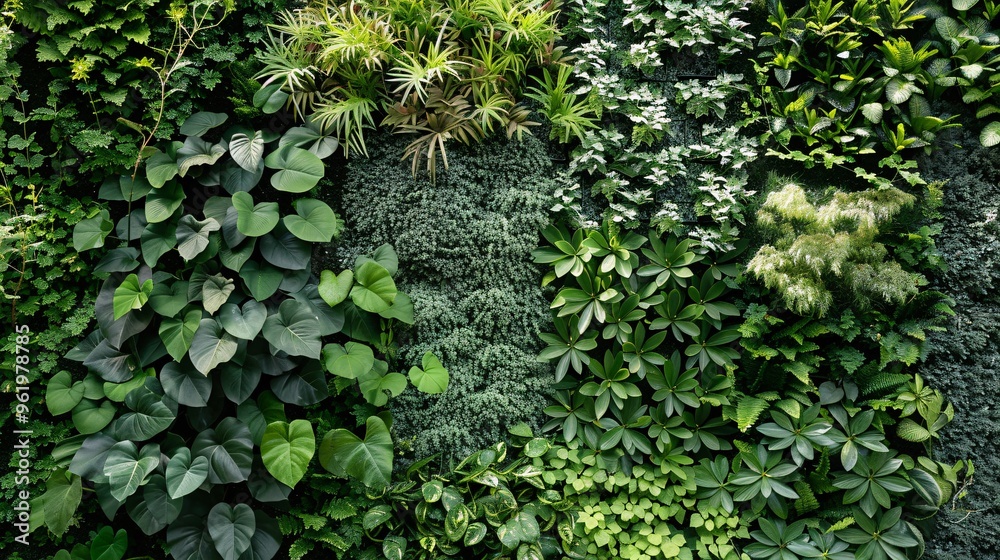 Fototapeta premium Urban green wall with various plants