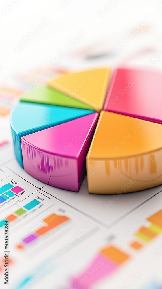 Colorful Pie Chart on a White Background. Colorful Pie Chart on a White Background.