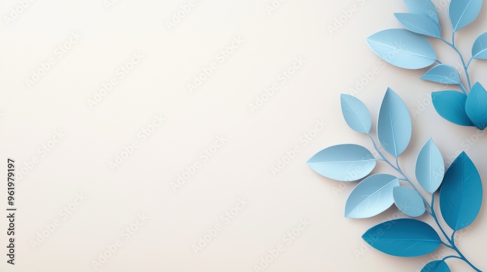 Beautiful paper leaves in shades of blue against a soft background, perfect for nature-inspired design and creative projects. Beautiful paper leaves in shades of blue against a soft background, perfect for nature-inspired design and creative projects.