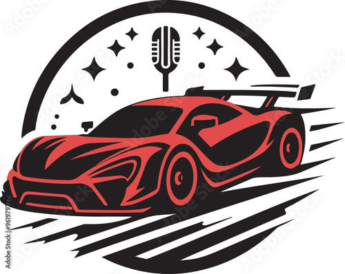 red colour sports racing car vector.car, auto, race, speed