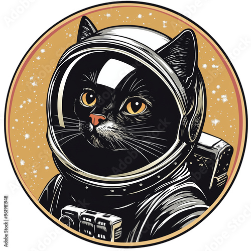 astronaut cat vector or illustrator isolated on transparent or white background
