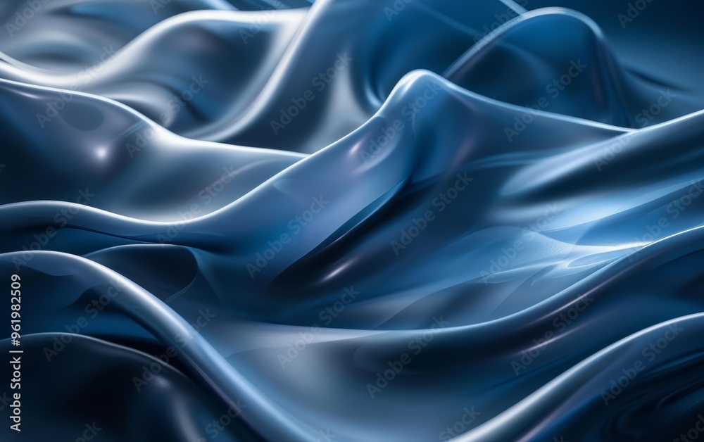 Obraz premium Graceful Abstract Waves Flowing Smoothly in a Cool Atmosphere, Captured in a Detailed Curve Composition