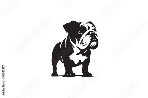 Bulldog silhouette vector isolated. Bulldog Vector set. Bulldog vesctor illustration.