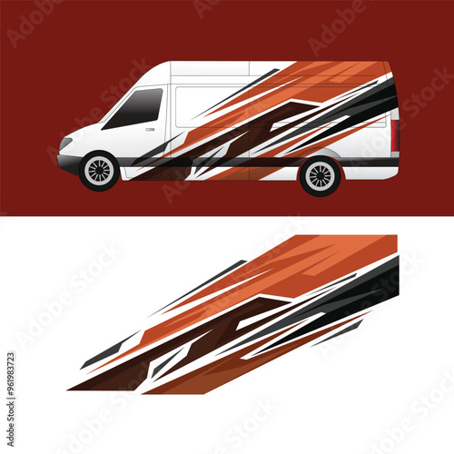 vector design sticker wrap car body delivery van