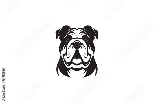 Bulldog silhouette vector isolated. Bulldog Vector. Bulldog vesctor illustration.