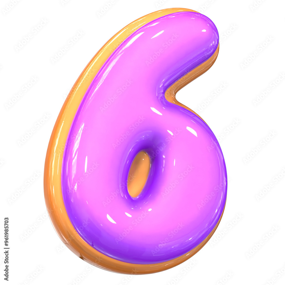 6 Number 3D Render 6 Number 3D Render