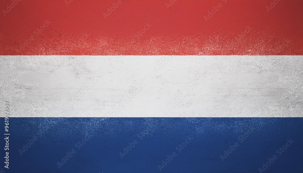 Netherland flag background with a paint splash texture on the wall Netherland flag background with a paint splash texture on the wall