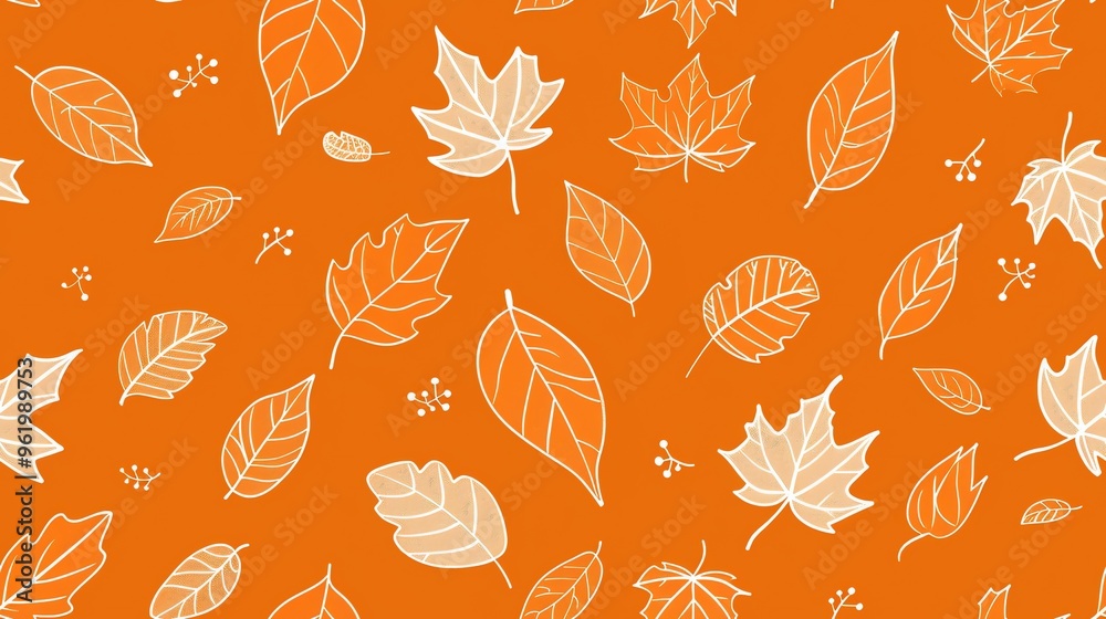 Autumn floral vector seamless pattern with leaves for wallpaper design Autumn floral vector seamless pattern with leaves for wallpaper design