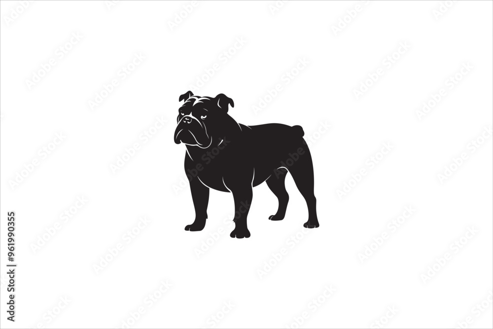 Obraz premium Bulldog silhouette vector isolated. Bulldog Vector set. Bulldog vesctor illustration.