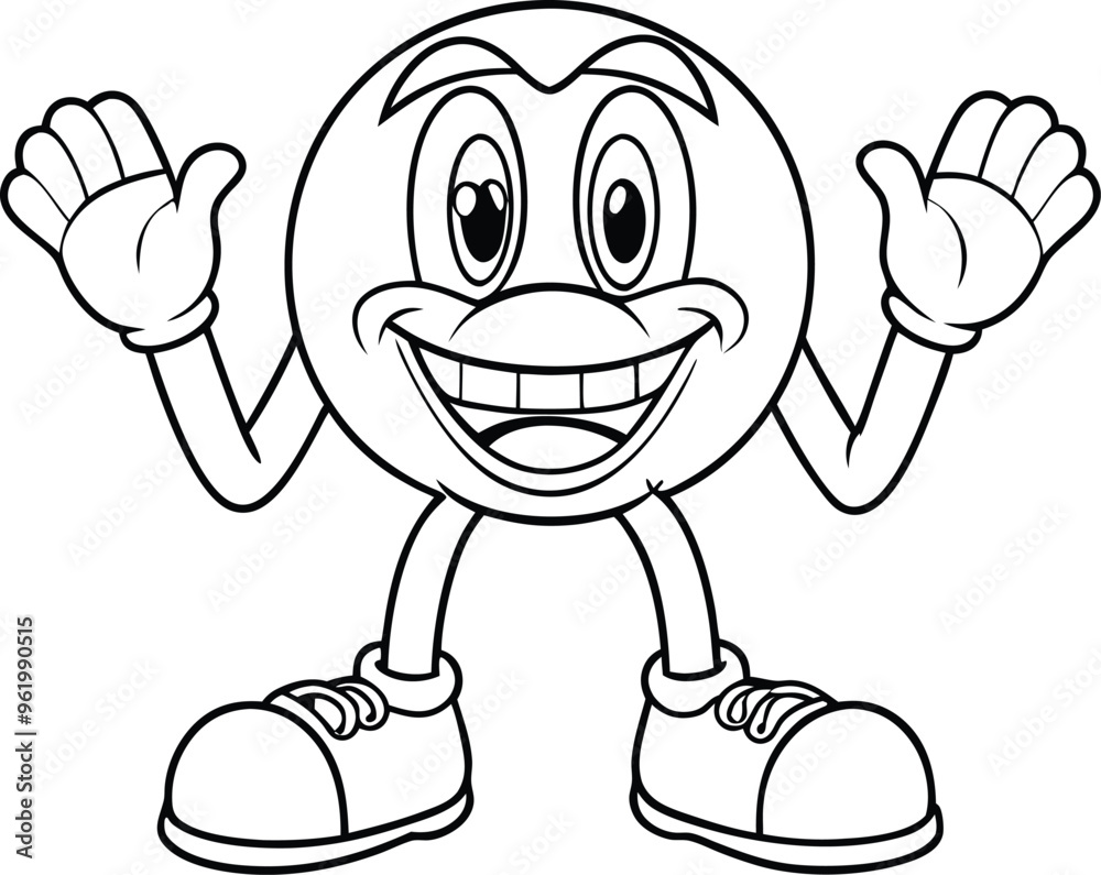retro mascot cartoon outline vector illustration retro mascot cartoon outline vector illustration