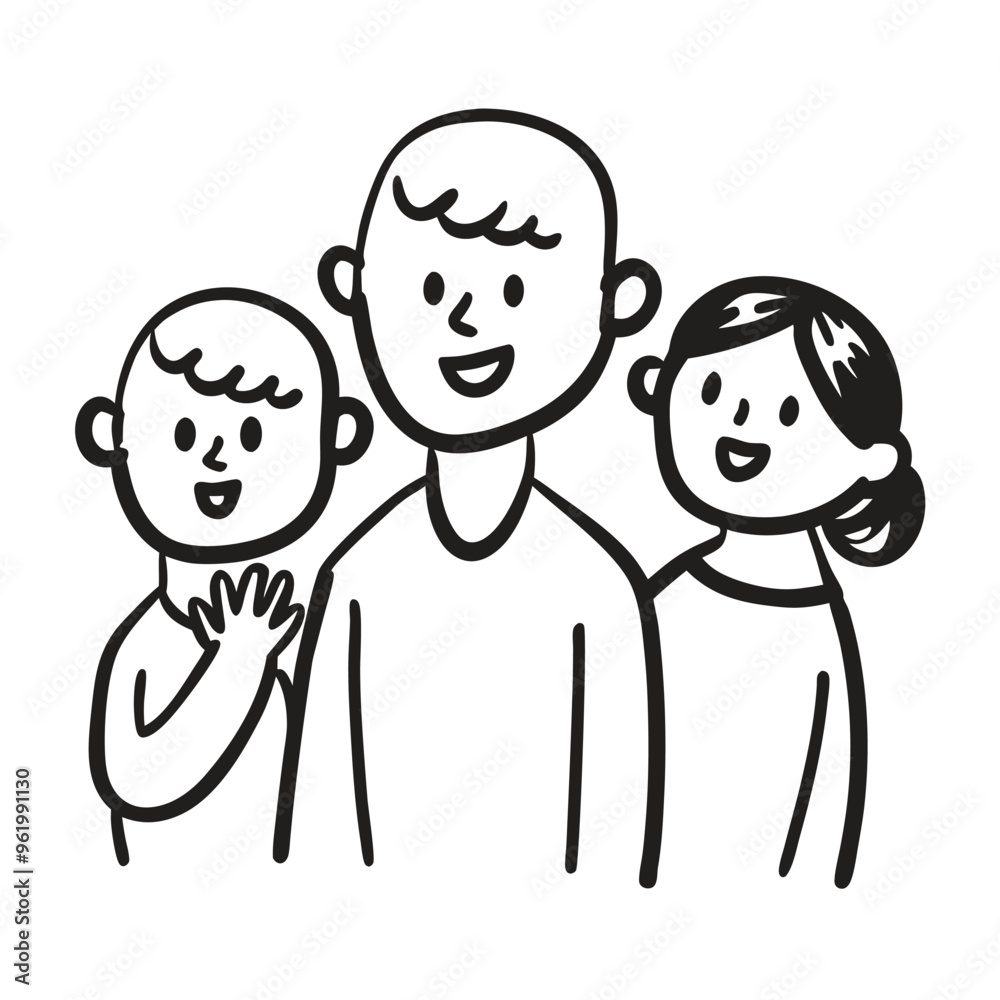 Character happy family greeting say Hi Hello Character happy family greeting say Hi Hello