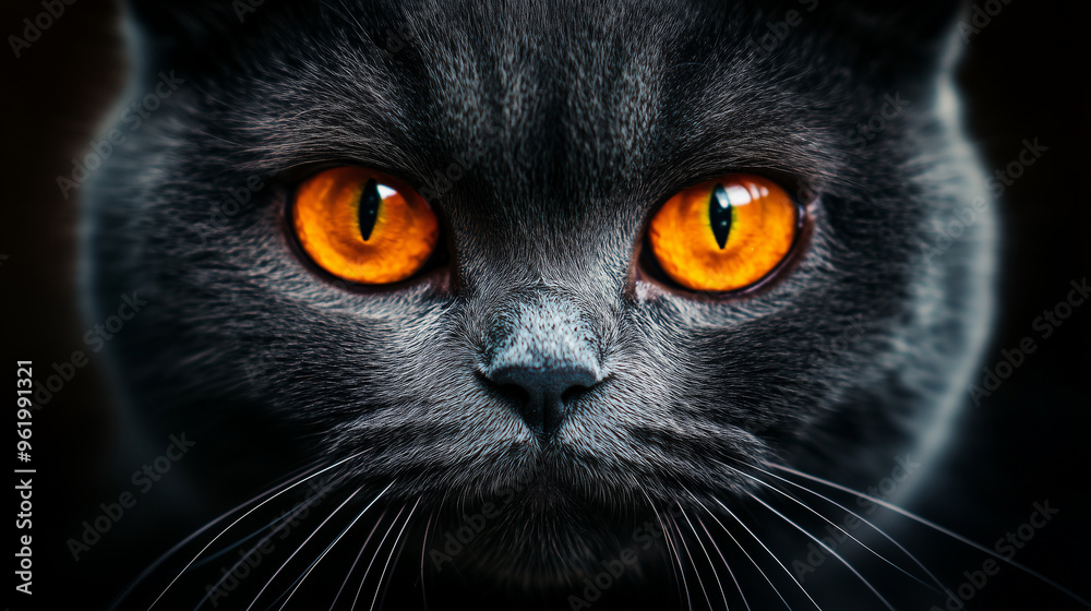 Pedigree cat with orange eyes Pedigree cat with orange eyes