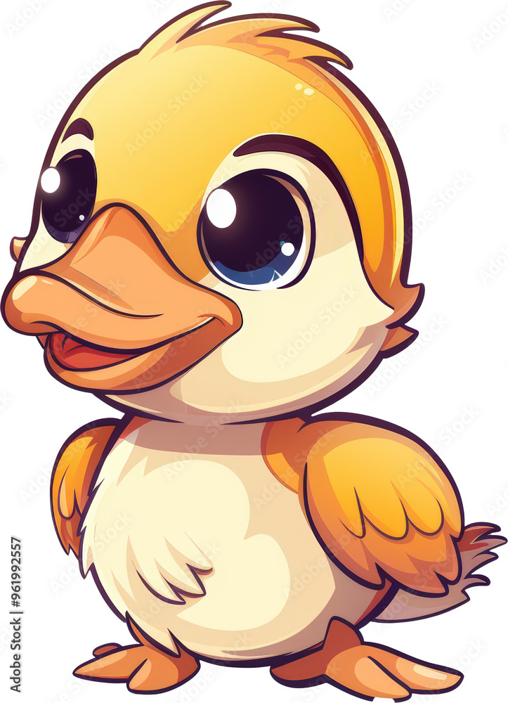 Obraz premium Cute cartoon duckling