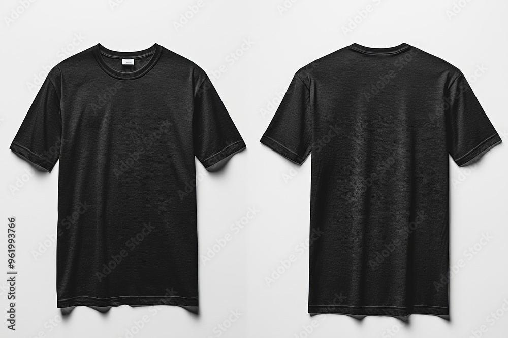 Fototapeta premium Black Tshirt Mockup Front and Back Isolated created with Generative AI
