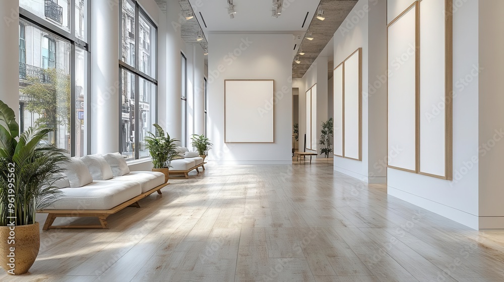 minimalist gallery space stark white walls adorned with empty frames inviting imagination to fill the void with infinite artistic possibilities minimalist gallery space stark white walls adorned with empty frames inviting imagination to fill the void with infinite artistic possibilities