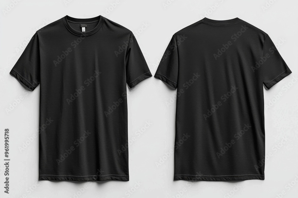 Black Tshirt Mockup Front and Back Isolated created with Generative AI Black Tshirt Mockup Front and Back Isolated created with Generative AI
