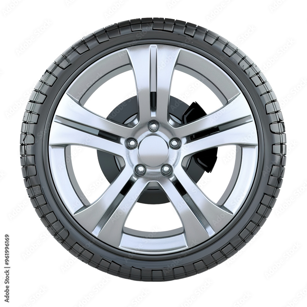 Fototapeta premium car wheel isolated on white