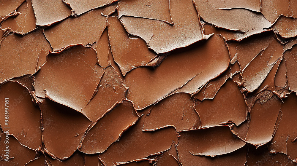 A smooth, creamy chocolate spread covers the surface, symbolizing indulgence, comfort, and pleasure. The rich texture and color evoke feelings of warmth, decadence, and sweet satisfaction