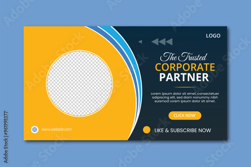 Creative business YouTube video thumbnail or social media web banner and corporate YouTube thumbnail design template