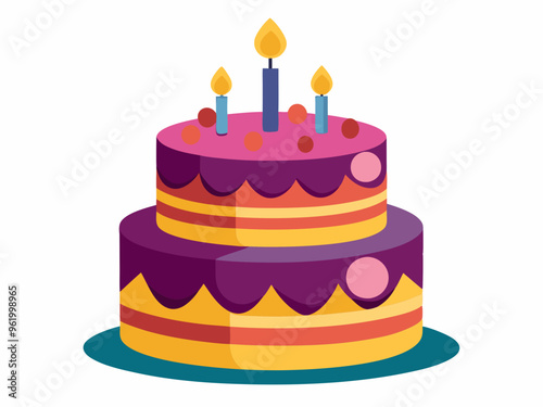 birthday-cake set of cake, vector-illustration