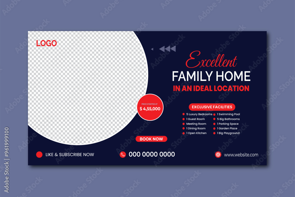 Real Estate youtube thumbnail template premium web banner design. Agency online business video cover template Real Estate youtube thumbnail template premium web banner design. Agency online business video cover template