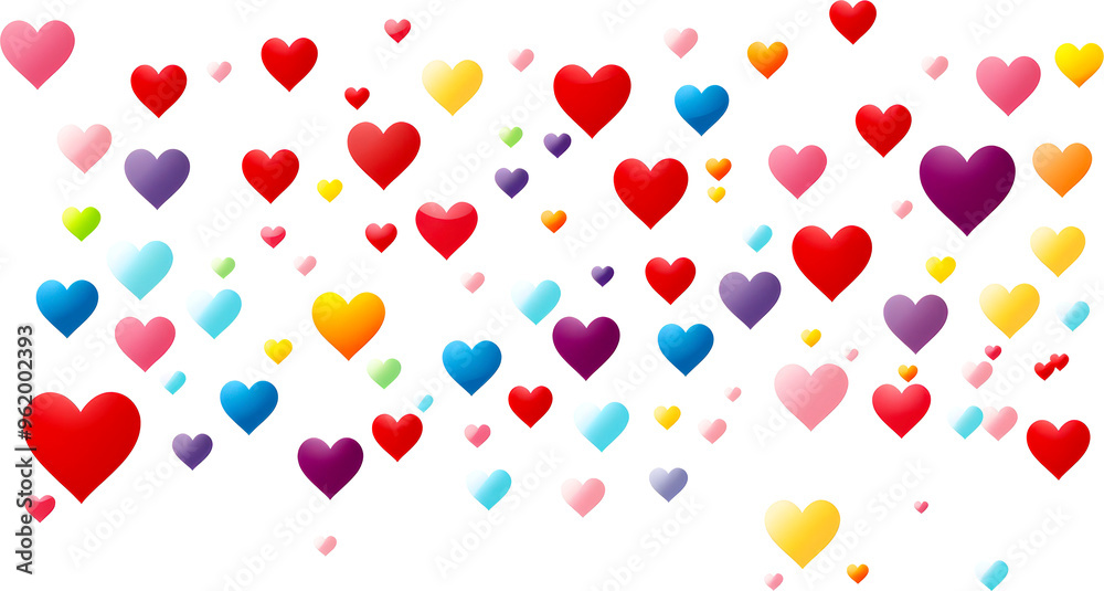 Colorful hearts on black Colorful hearts on black