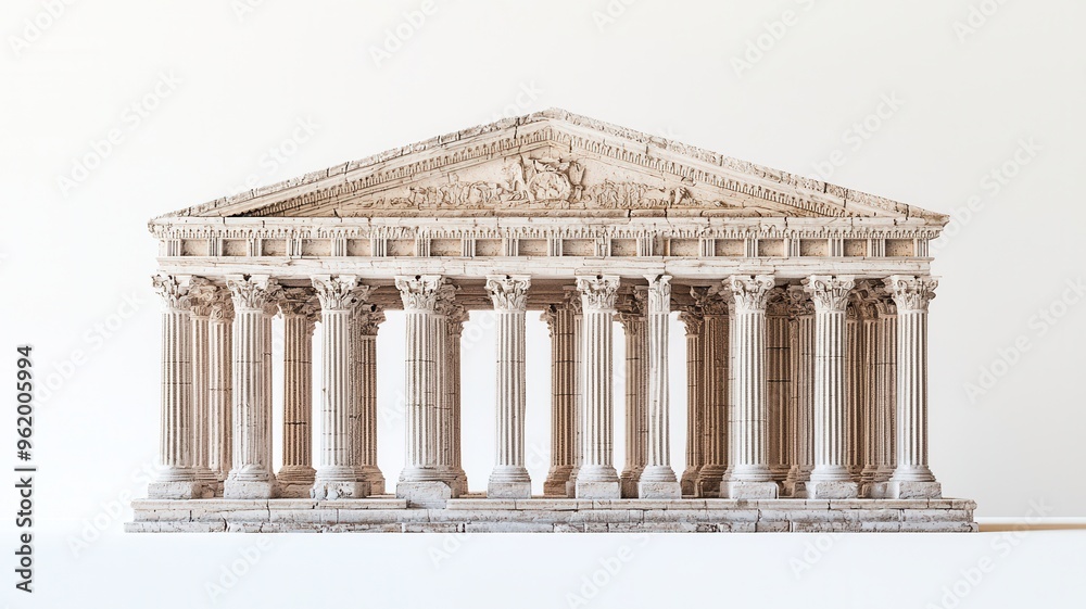 A stunning architectural model of a classical temple showcasing intricate column details and a majestic structure. A stunning architectural model of a classical temple showcasing intricate column details and a majestic structure.