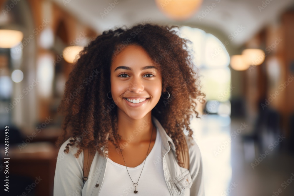Fototapeta premium Smiling portrait of a female student