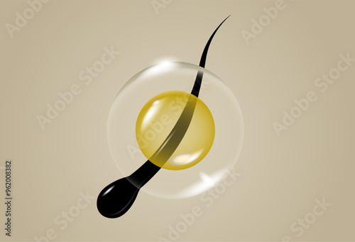Nourishing hair care with shampoo or serum. advertising material. Shampoo, conditioner, hair care.