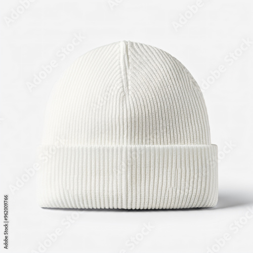 White beanie design mock up copy space isolated in white background