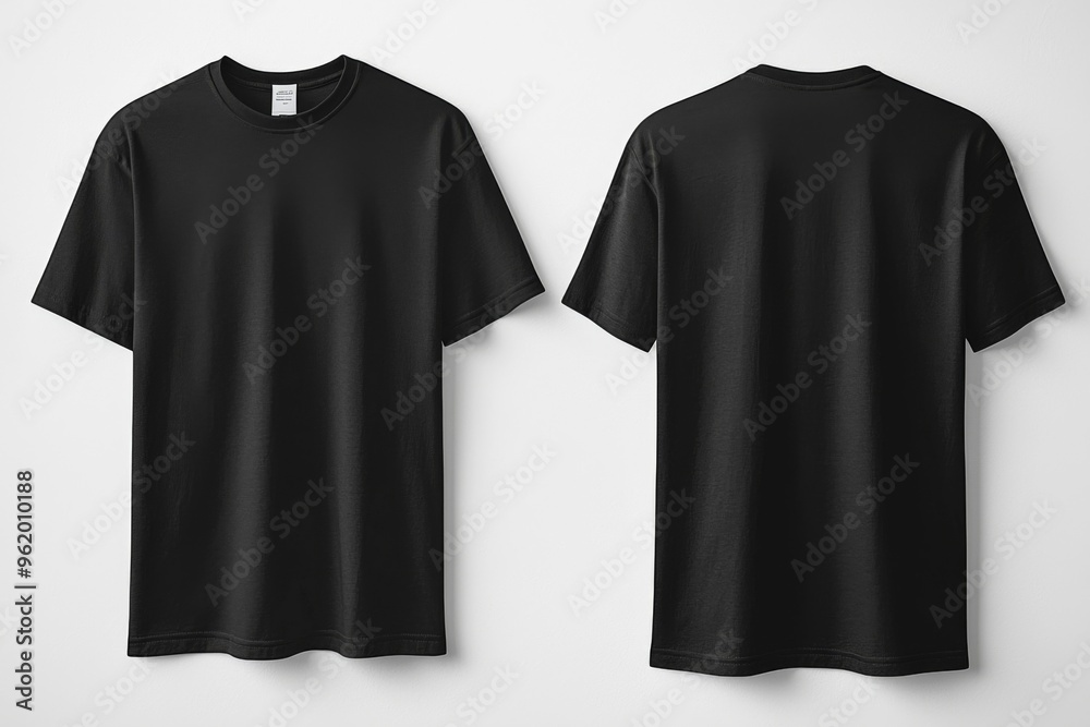Black Tshirt Mockup Front and Back Isolated created with Generative AI Black Tshirt Mockup Front and Back Isolated created with Generative AI