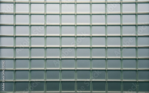 Glass block wall. Closeup of a frosted glass block wall, creating a contemporary and minimalist aesthetic.