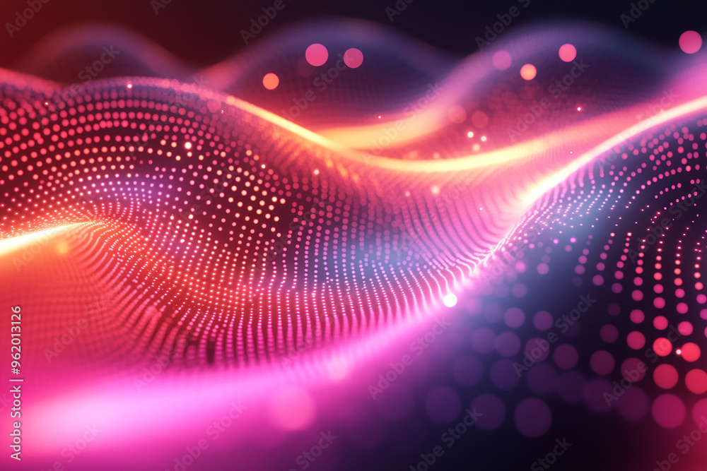 Abstract wave particle technology background Abstract wave particle technology background