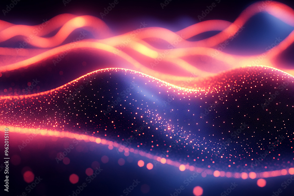 Fototapeta premium Abstract wave particle technology background
