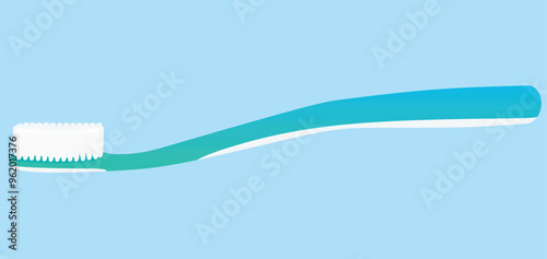 Blue simple toothbrush. vector illustration