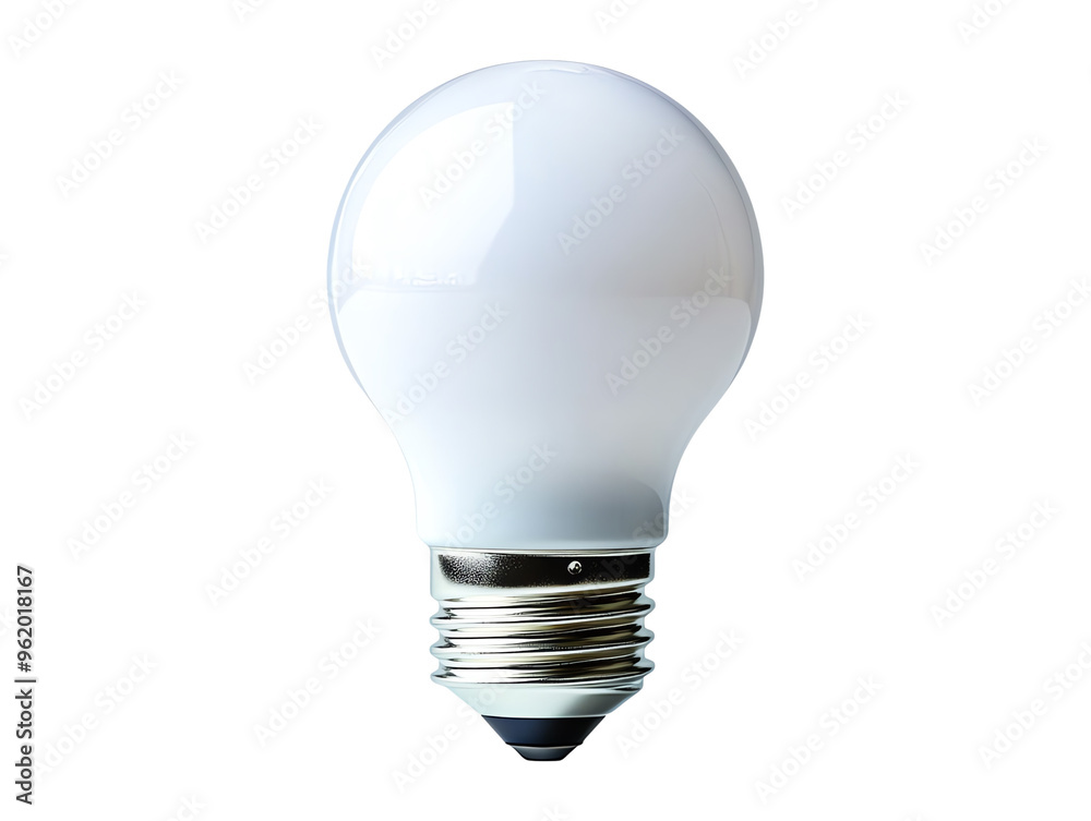 LED light bulb with a smooth, white design, isolated on transparent background. LED light bulb with a smooth, white design, isolated on transparent background.