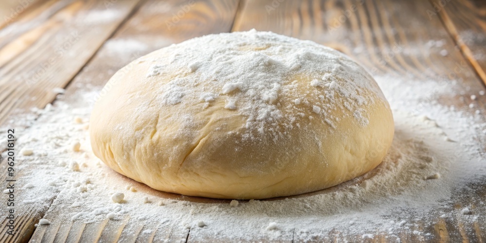 Dough Ball on Wooden Table, Baking, Bread, Yeast Dough Ball on Wooden Table, Baking, Bread, Yeast