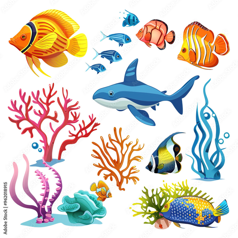 Naklejka premium set of fish