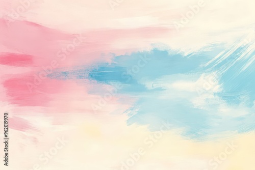 Abstract Painting with Pink, Blue, and Yellow Strokes