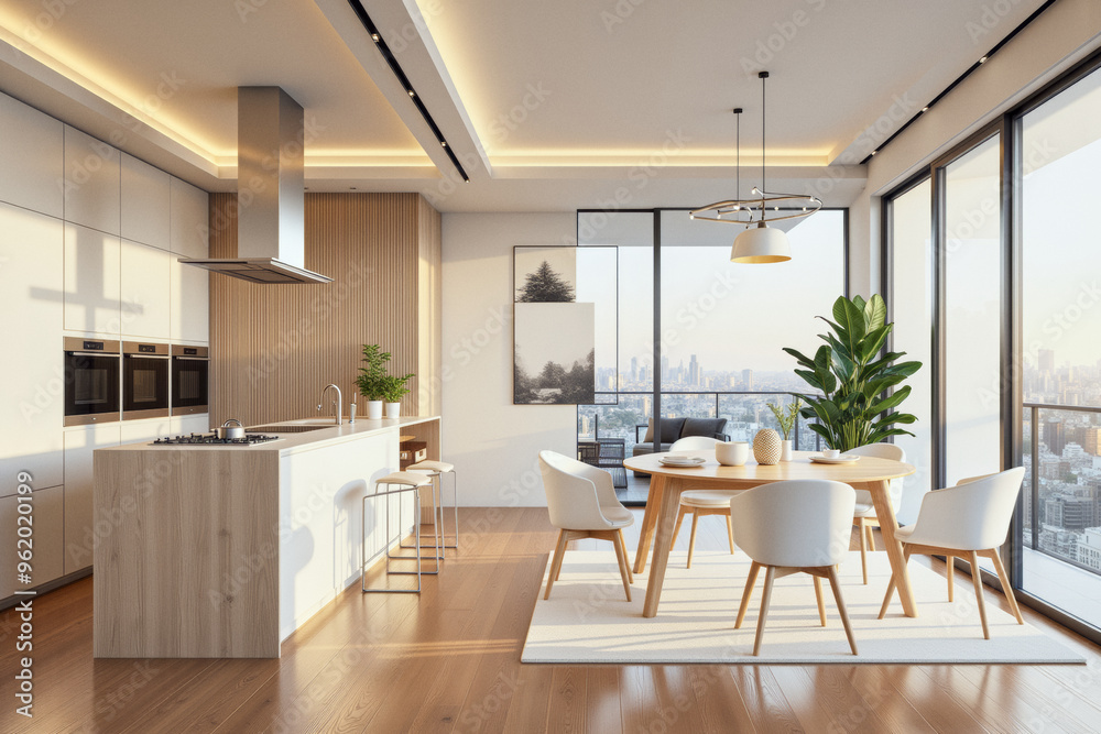 photo of a modern apartment kitchen with designer interior and furniture, luxury interior architecture design idea photo of a modern apartment kitchen with designer interior and furniture, luxury interior architecture design idea
