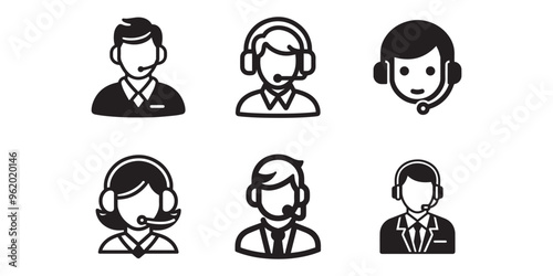 Call center operator avatar icon flat design