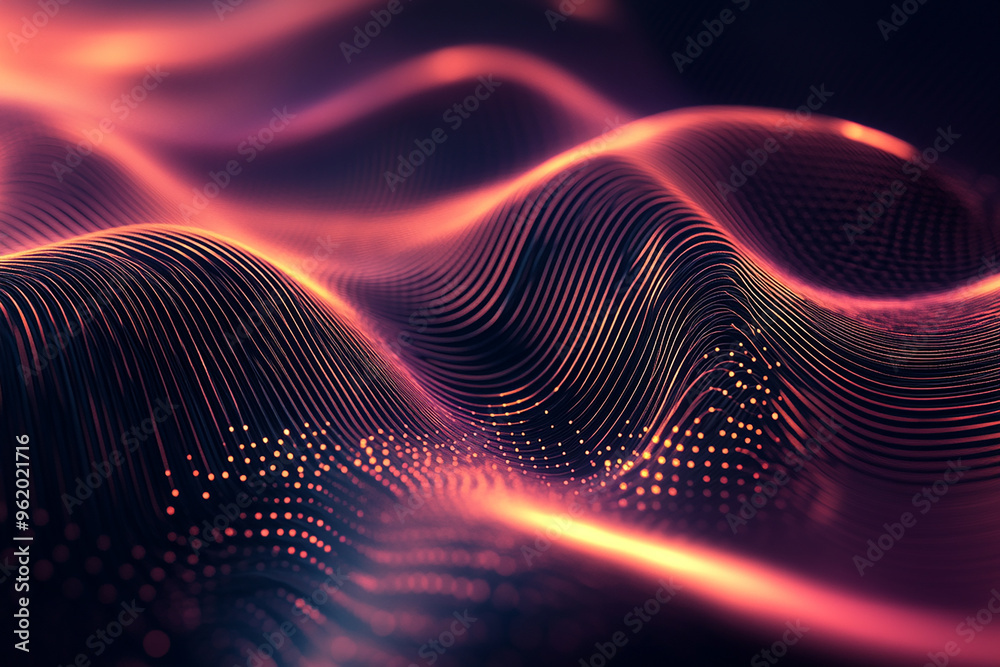 Abstract wave particle technology background Abstract wave particle technology background