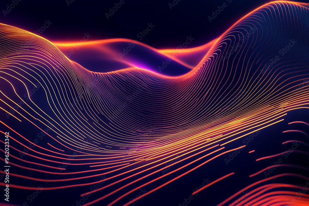 Abstract wave particle technology background Abstract wave particle technology background
