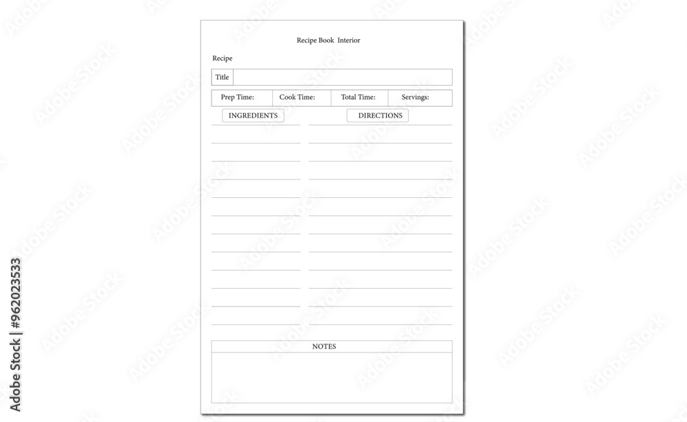 Blank Recipe Book Interior Template Editable Blank Recipe Book Interior Template Editable