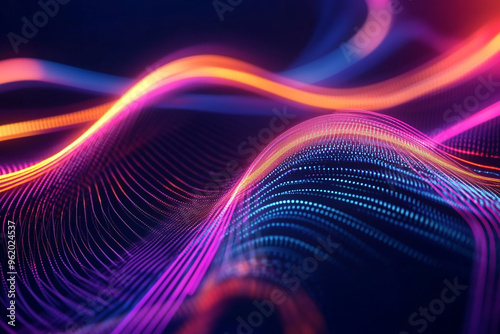 Abstract wave particle technology background