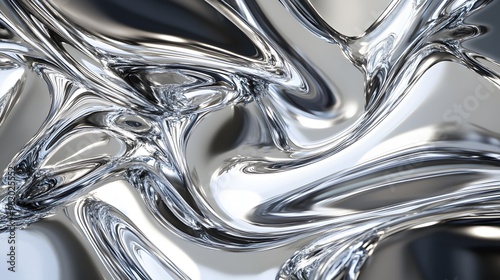 138. Shiny, reflective chrome surface with detailed highlights