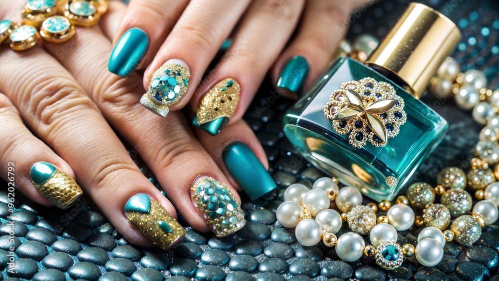 golden nail art manicure holiday style golden nail art manicure holiday style