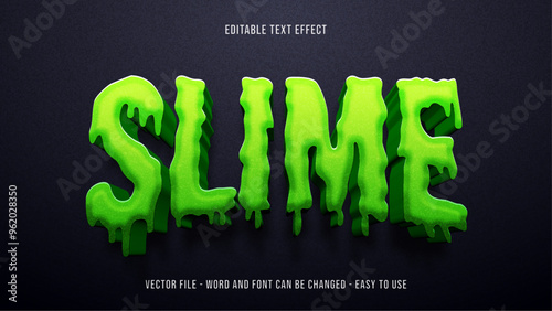 Slime editable text effect, halloween text style effect